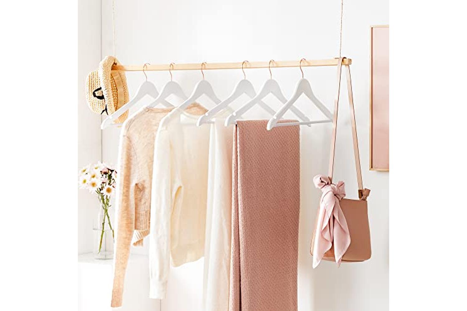 Songmics CRW001W01 Wooden Hangers | Set of 20 | White-3