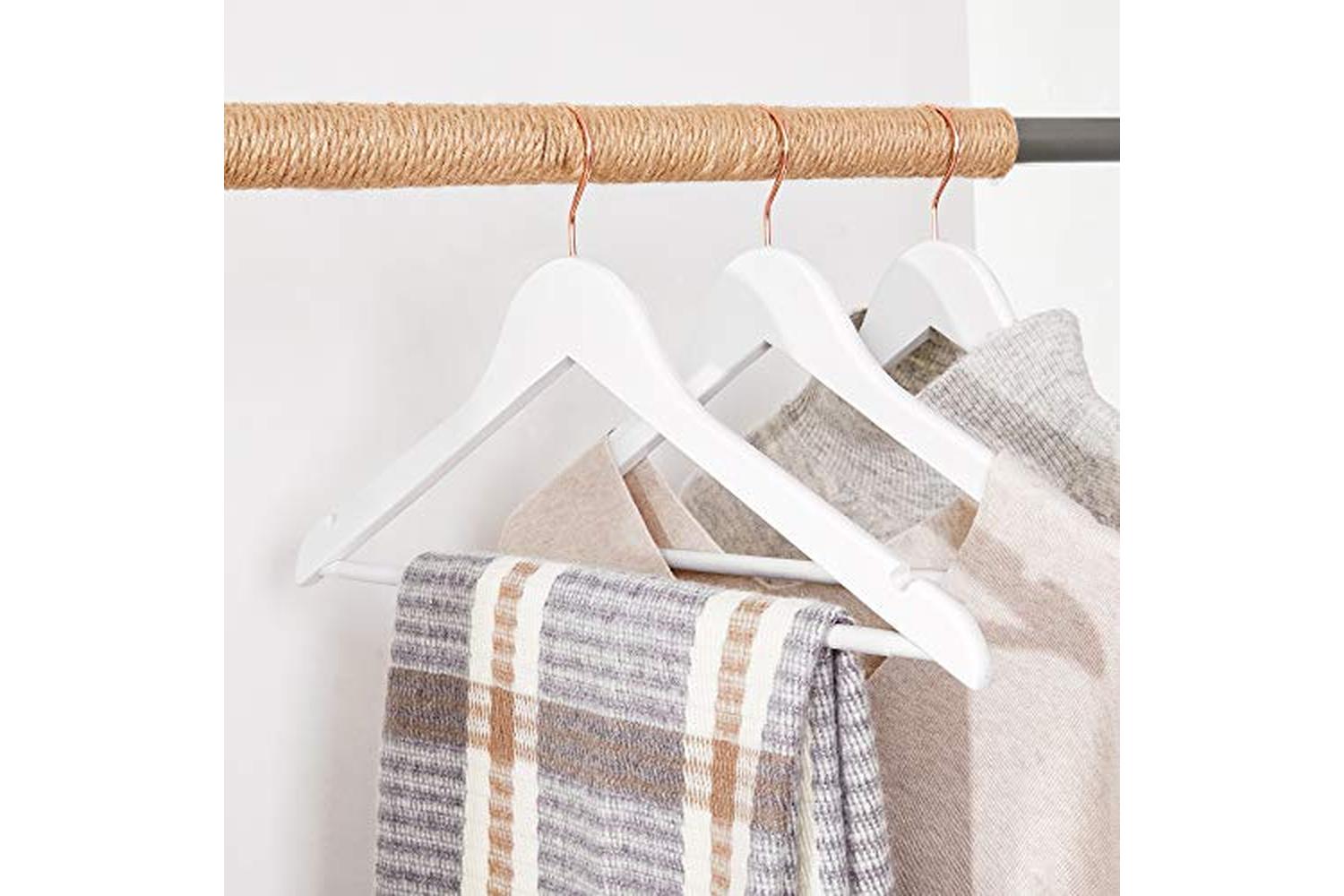 Songmics CRW001W01 Wooden Hangers | Set of 20 | White-6