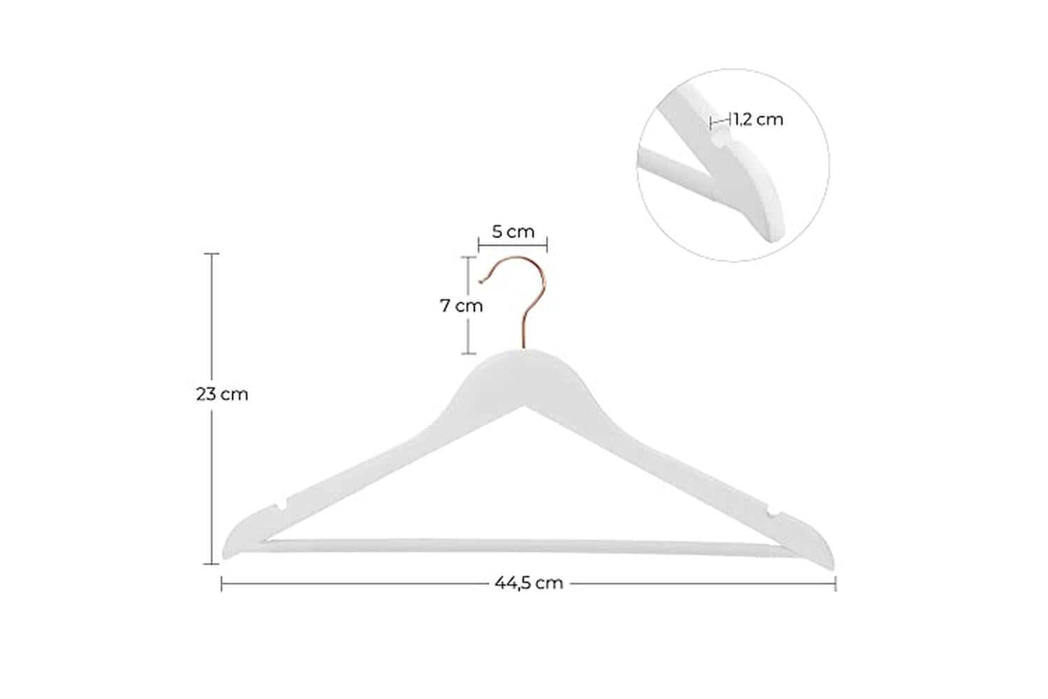 Songmics CRW001W01 Wooden Hangers | Set of 20 | White-7