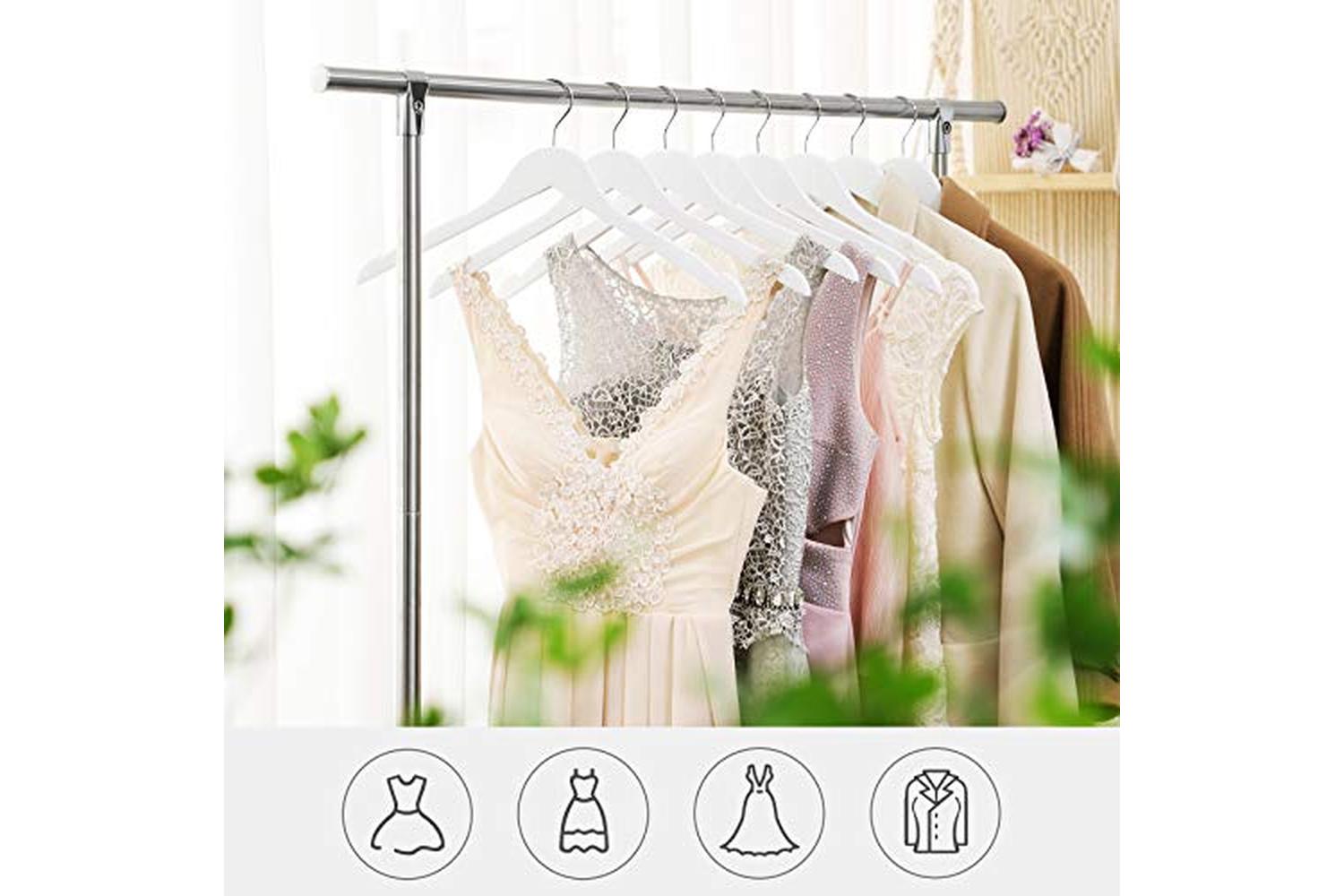 Songmics CRW003WT20 Plain Brackets Coat Hangers | 20 Pieces | White-2