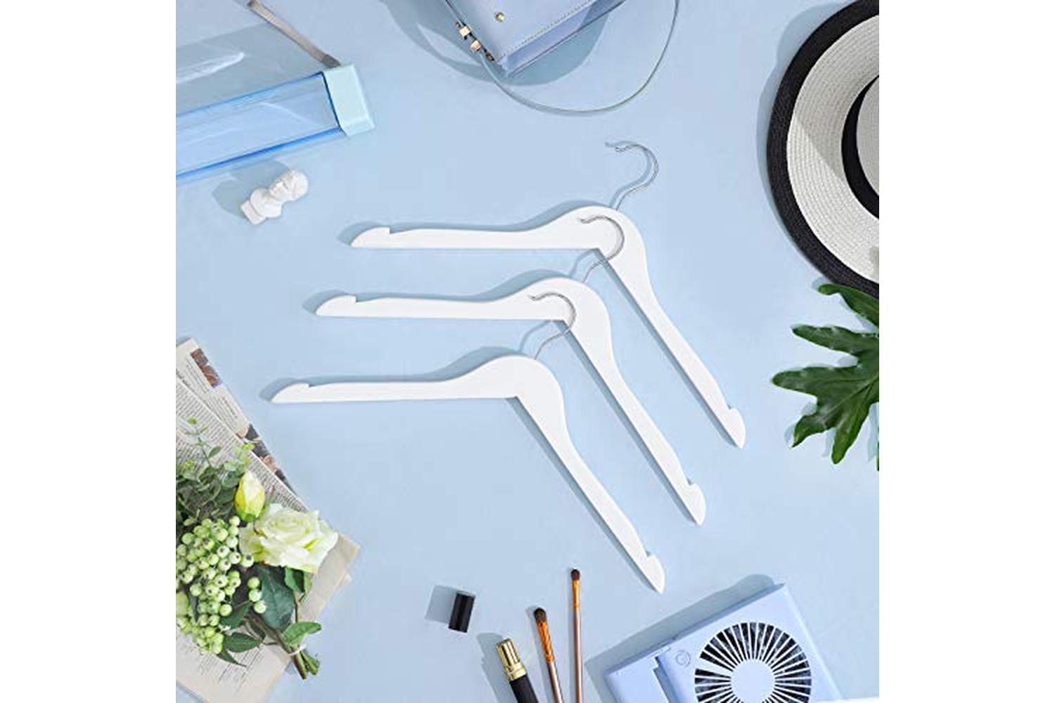 Songmics CRW003WT20 Plain Brackets Coat Hangers | 20 Pieces | White-3