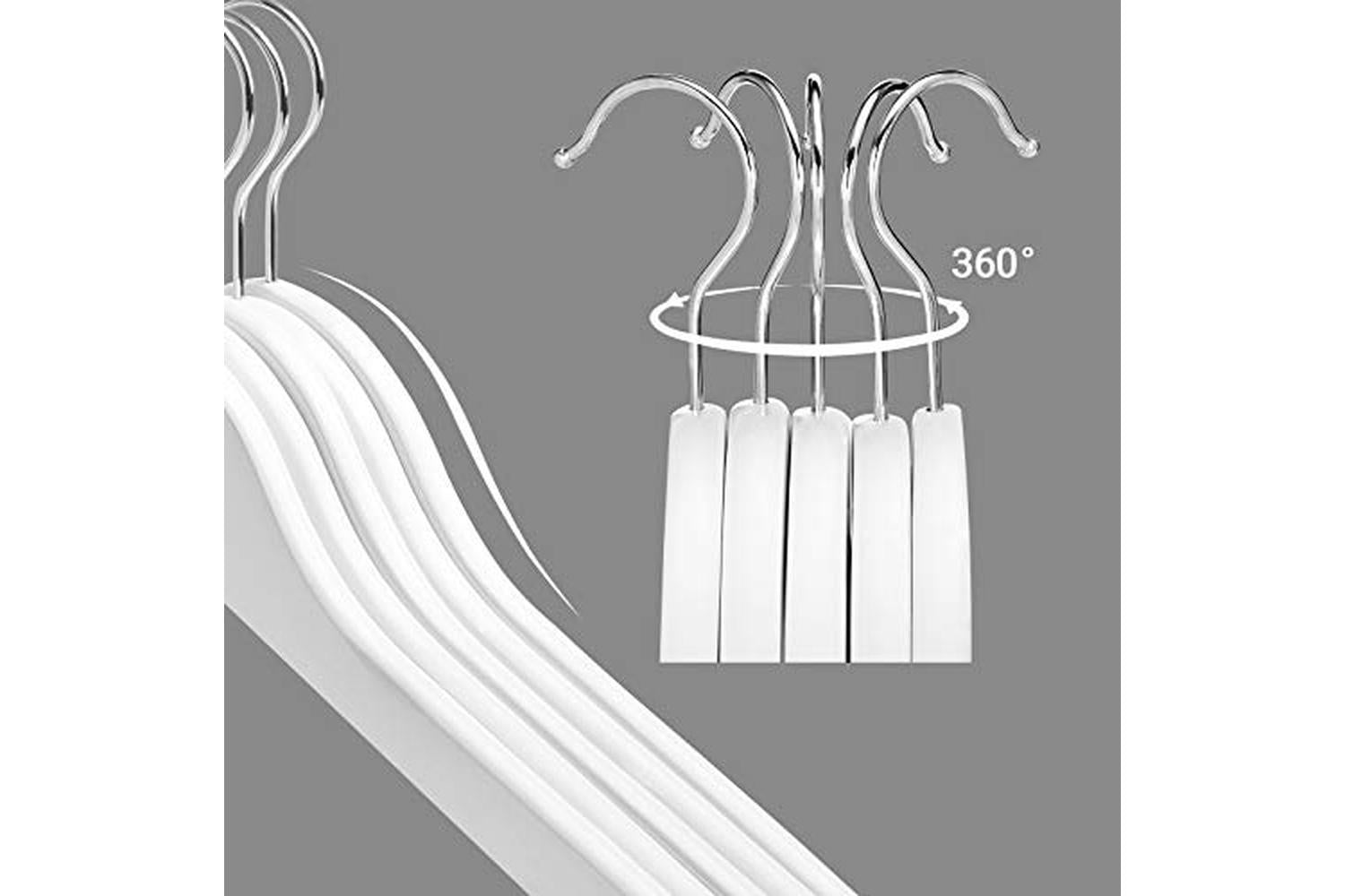 Songmics CRW003WT20 Plain Brackets Coat Hangers | 20 Pieces | White-4