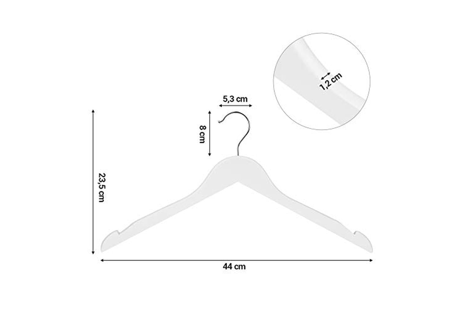 Songmics CRW003WT20 Plain Brackets Coat Hangers | 20 Pieces | White-5