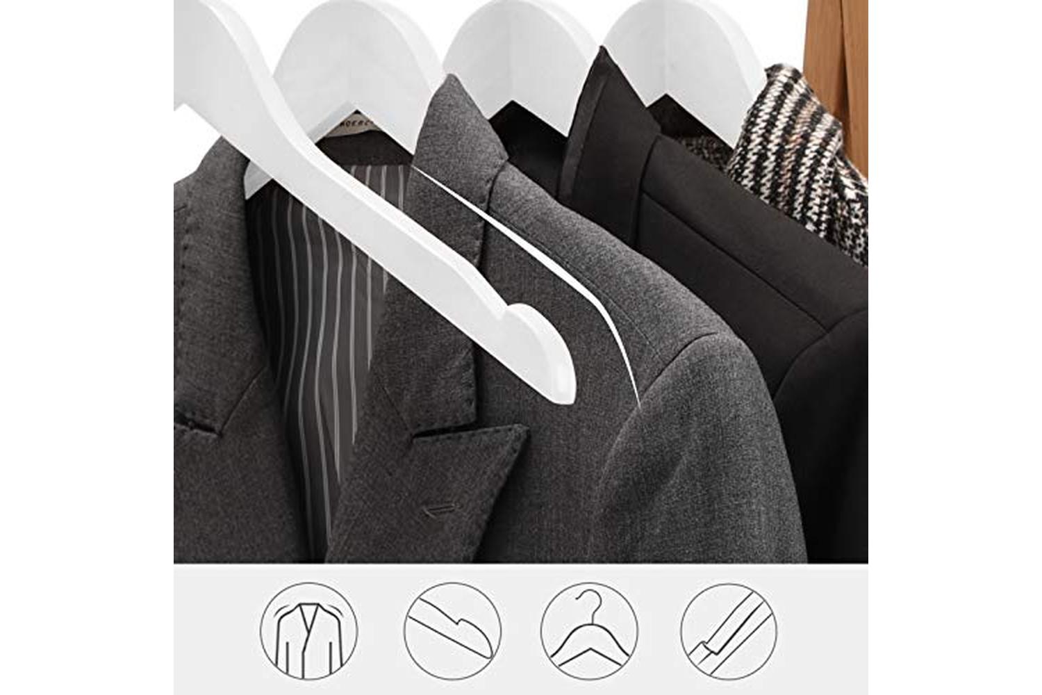 Songmics CRW003WT20 Plain Brackets Coat Hangers | 20 Pieces | White-6