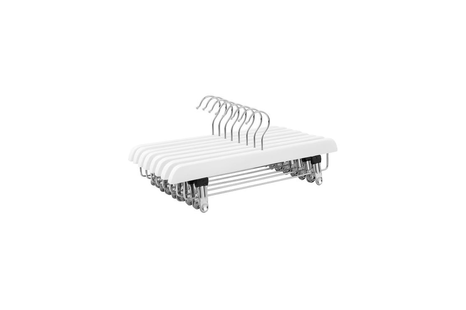 Songmics CRW008WT-8 Adjustable Trouser Hangers 8 Pieces | White