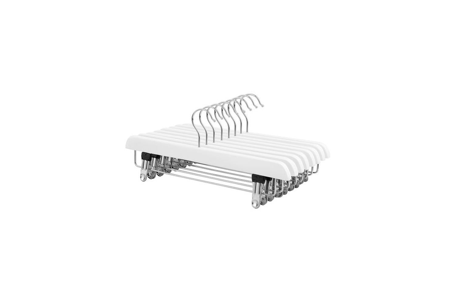 Songmics CRW008WT-8 Adjustable Trouser Hangers 8 Pieces | White-2