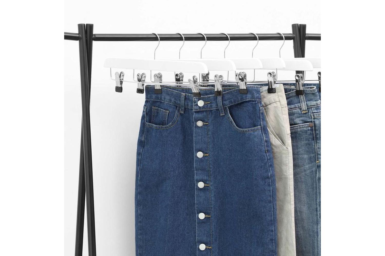 Songmics CRW008WT-8 Adjustable Trouser Hangers 8 Pieces | White-3