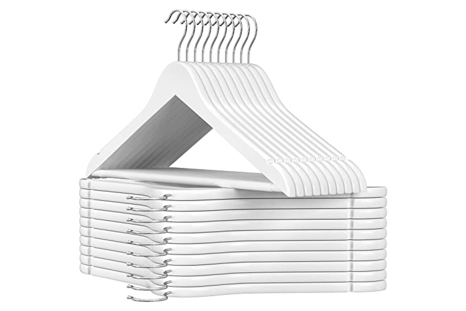 Songmics CRW03W-20 Maple Wood Coat Hanger | 20 Pieces | White