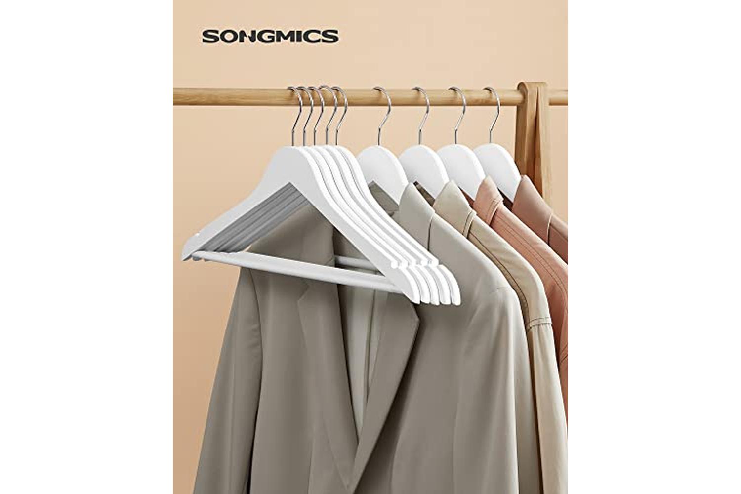Songmics CRW03W-20 Maple Wood Coat Hanger | 20 Pieces | White-2