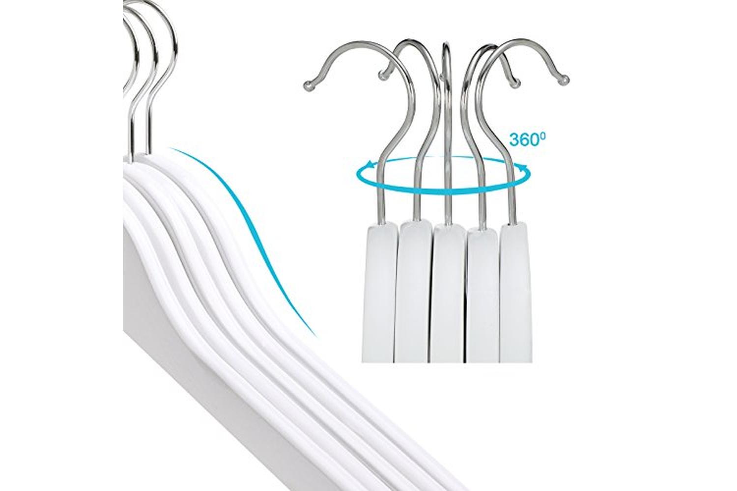 Songmics CRW06W-20 Maple Wood Children's Hanger | White | 20 Pieces-3