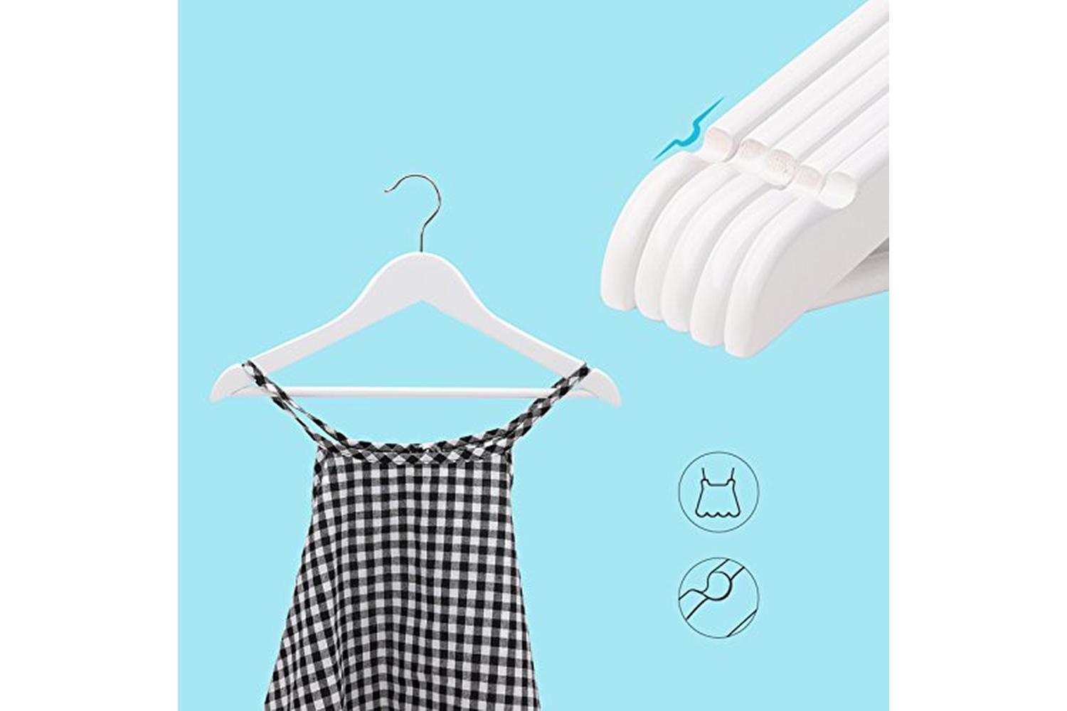 Songmics CRW06W-20 Maple Wood Children's Hanger | White | 20 Pieces-4