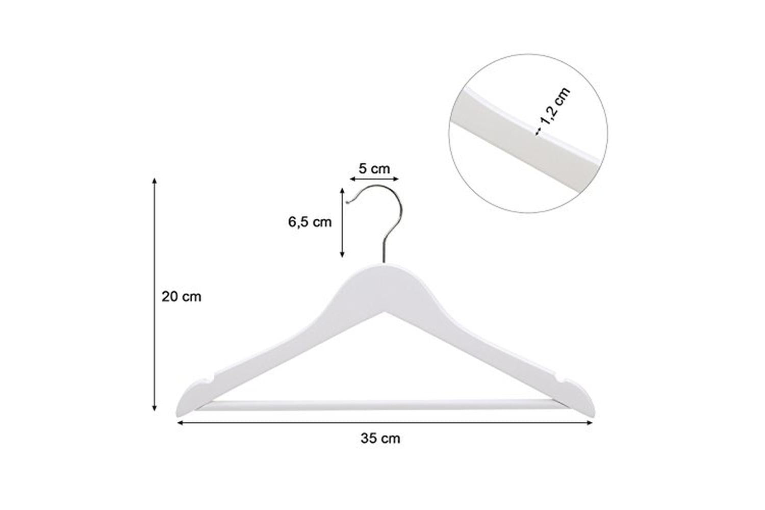 Songmics CRW06W-20 Maple Wood Children's Hanger | White | 20 Pieces-5