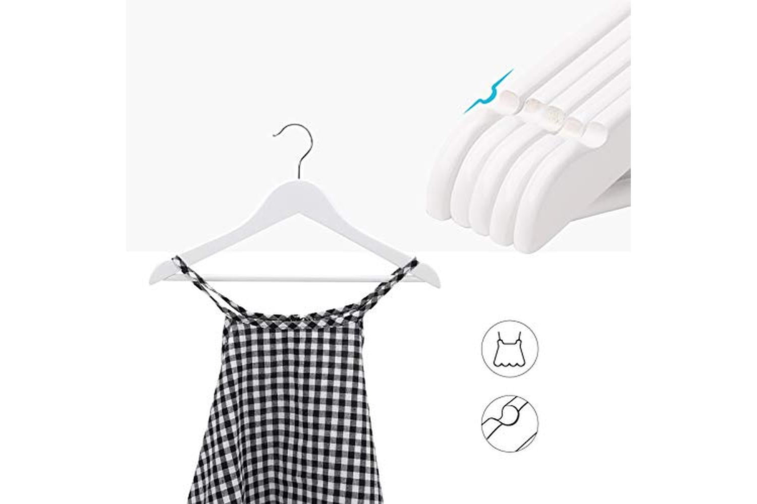 Songmics CRW06W-20 Maple Wood Children's Hanger | White | 20 Pieces-7