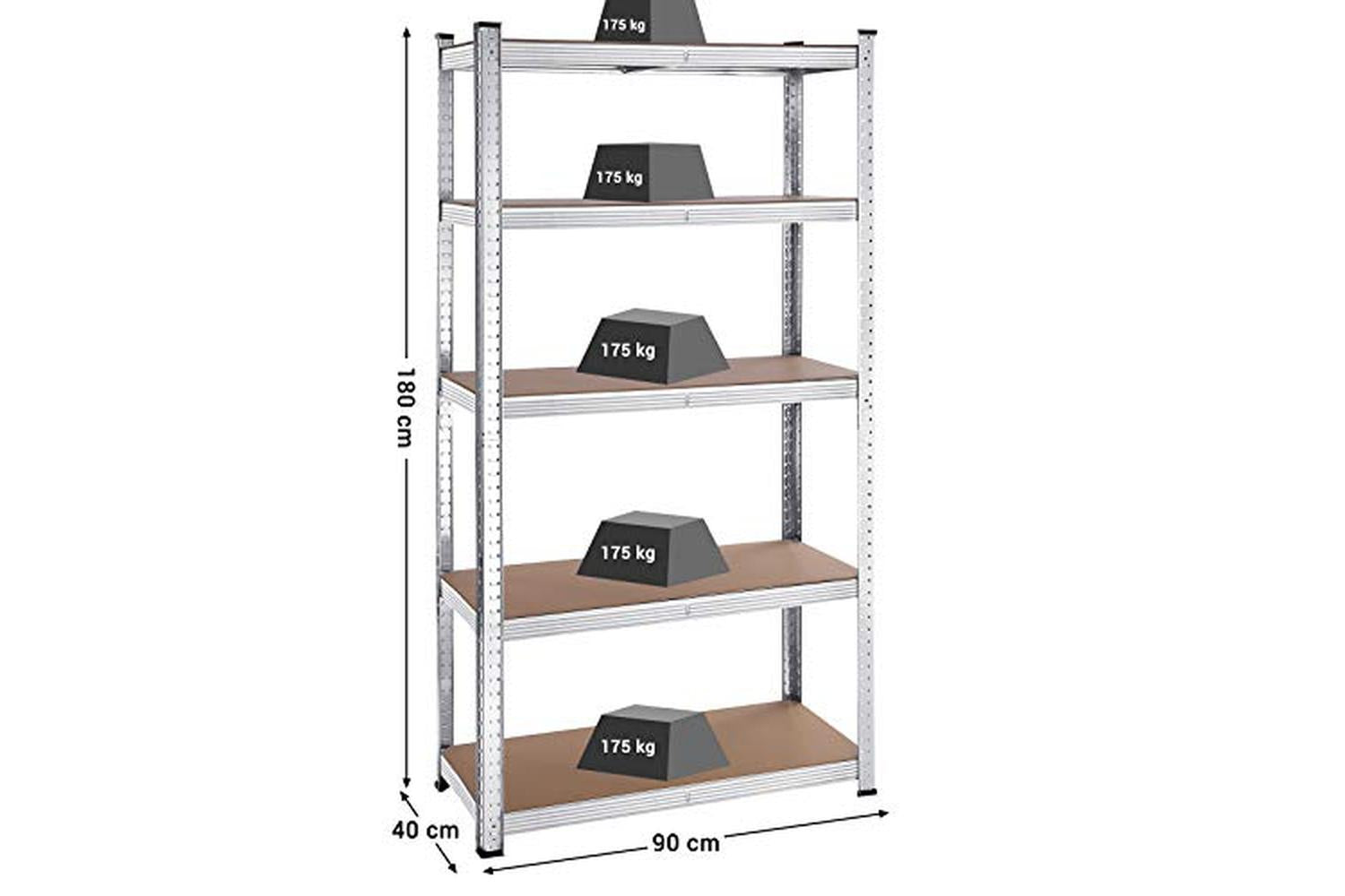 Songmics GLR040E02 Storage Shelves Set of 2 | Silver-3