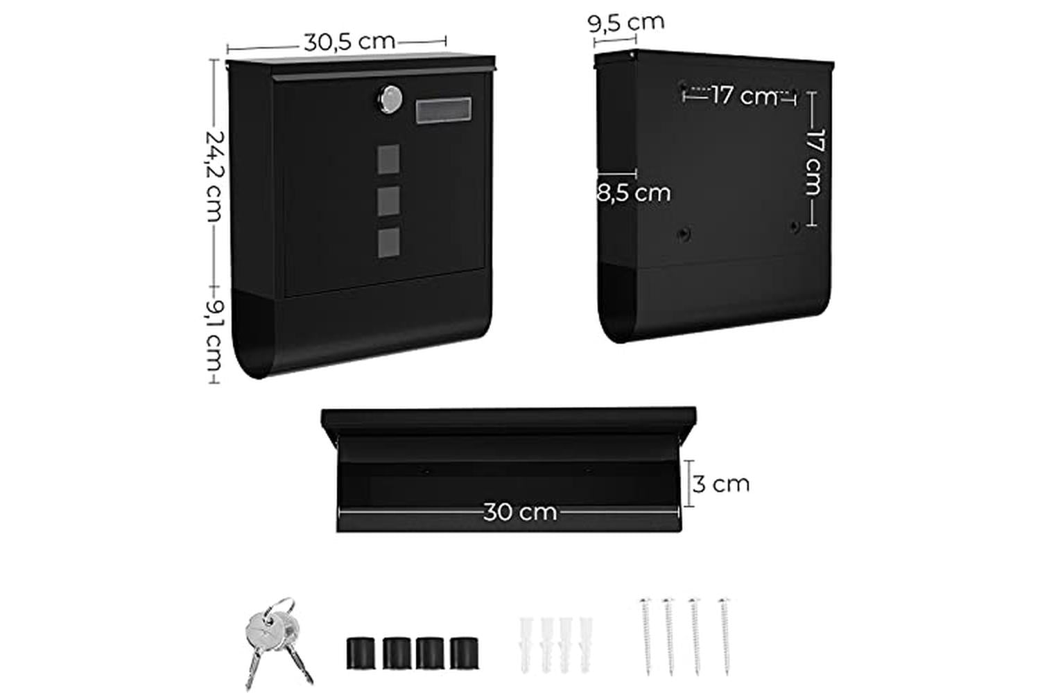 Songmics GMB020B02 Mail Box | Black-5