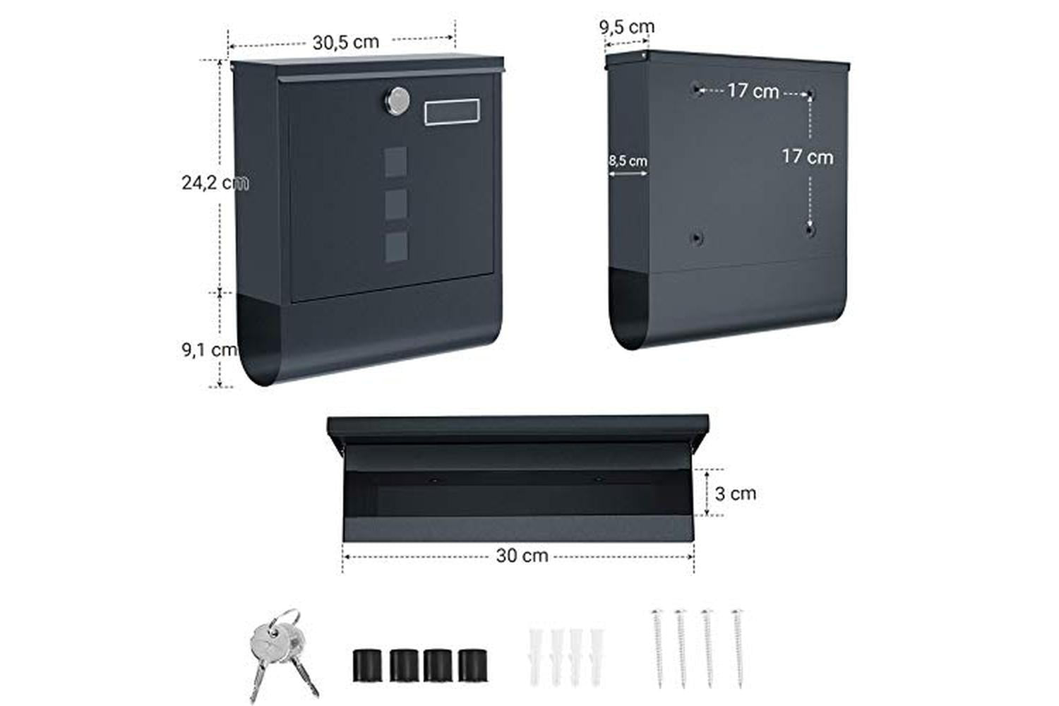 Songmics GMB20AG Wall Mounted Mailbox-5