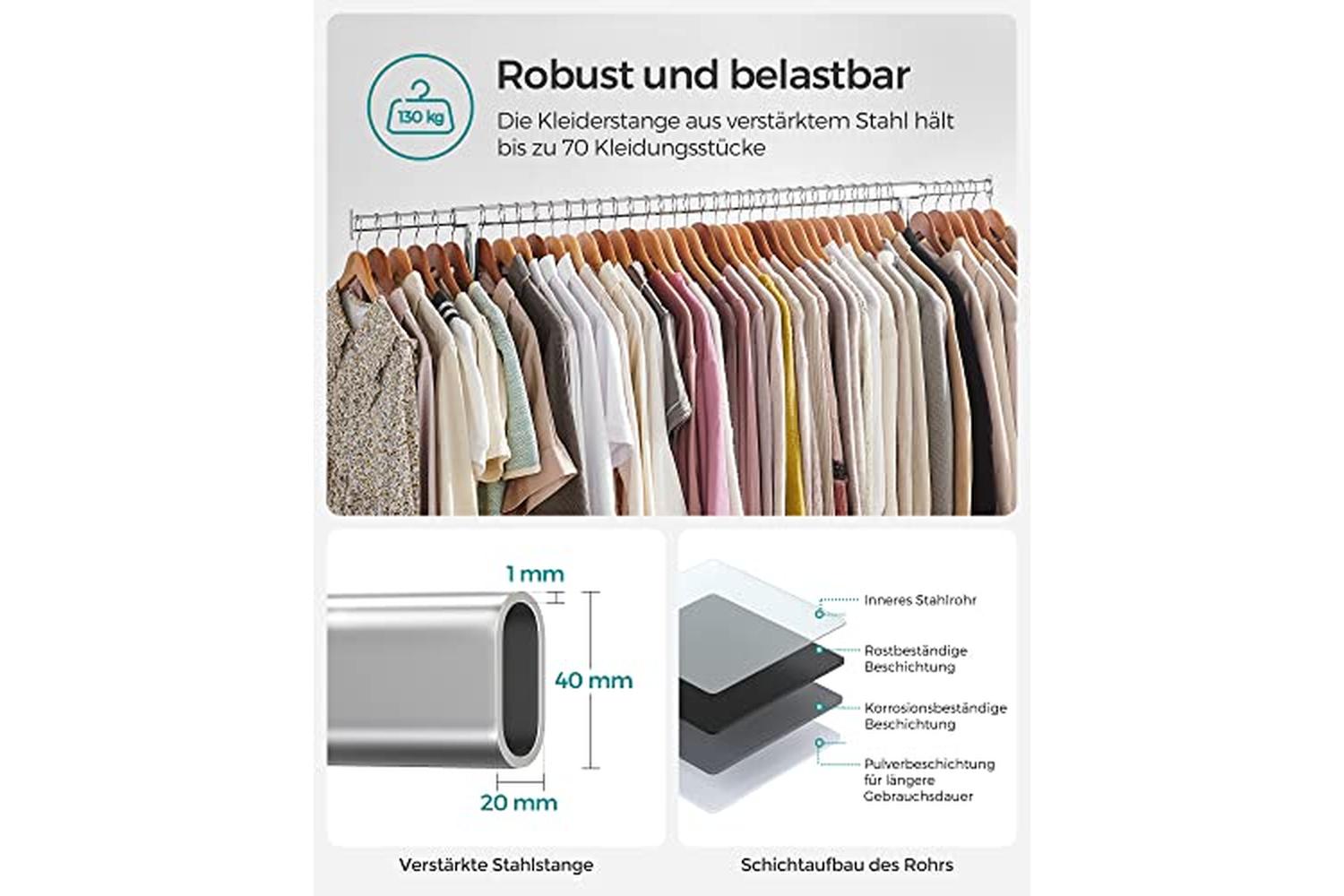 Songmics HSR11S 130kg Heavy Duty Clothes Rack-3