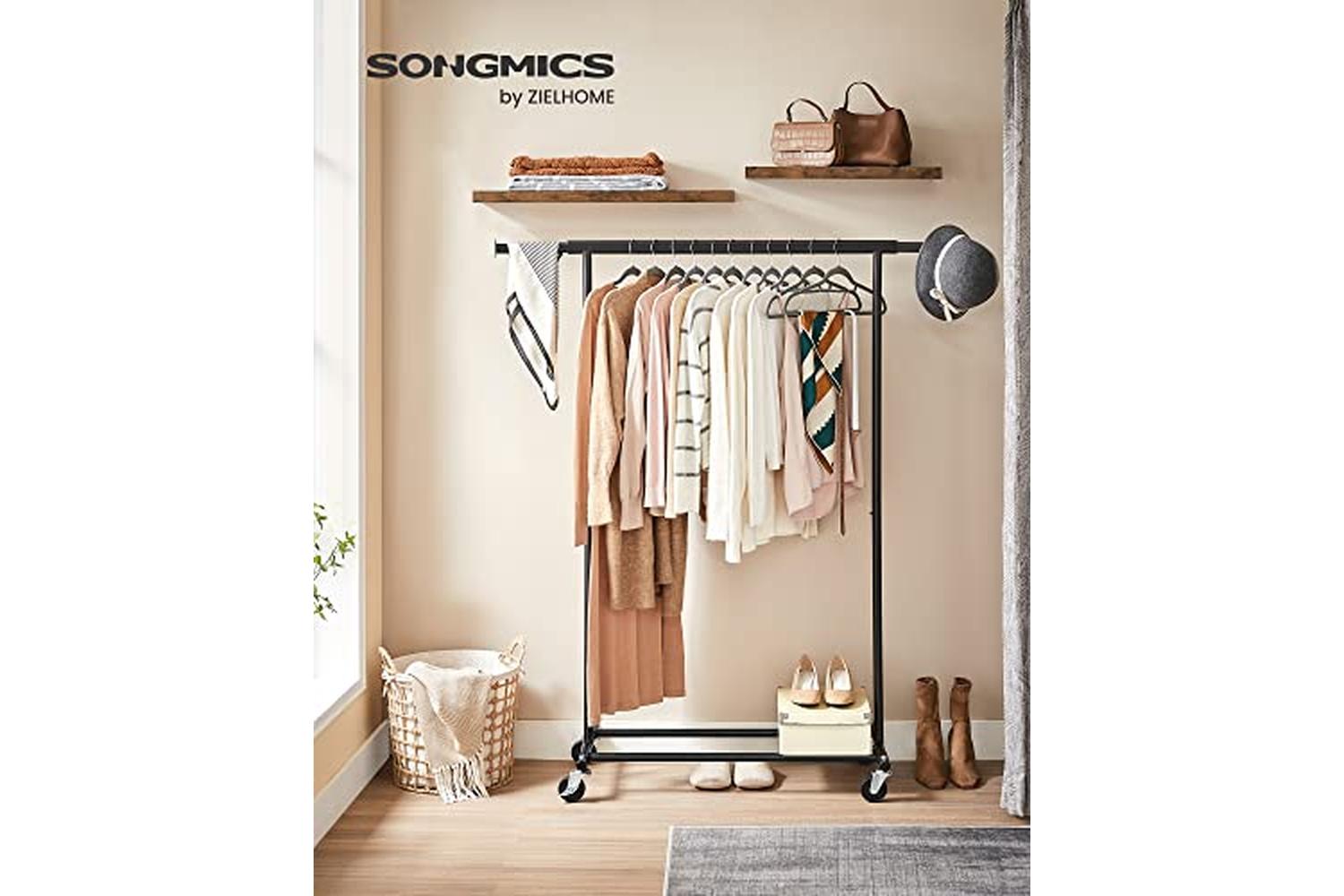 Songmics HSR13BKV1 Industrial Style Clothes Rack with Wheels-2