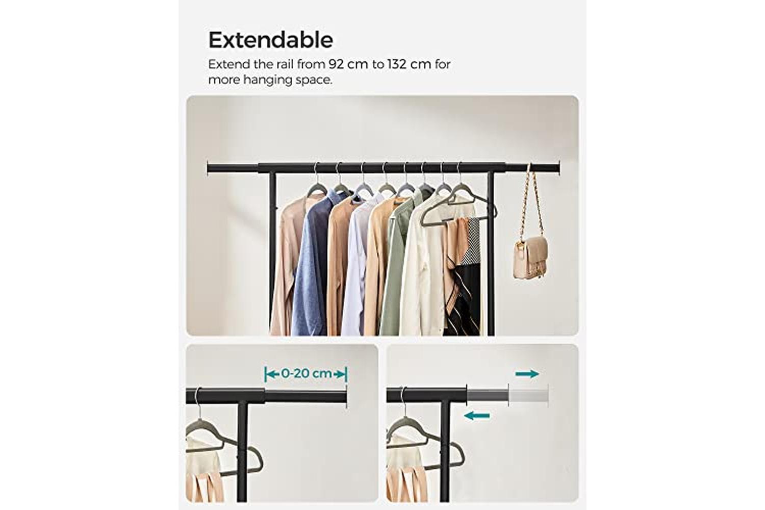 Songmics HSR13BKV1 Industrial Style Clothes Rack with Wheels-5
