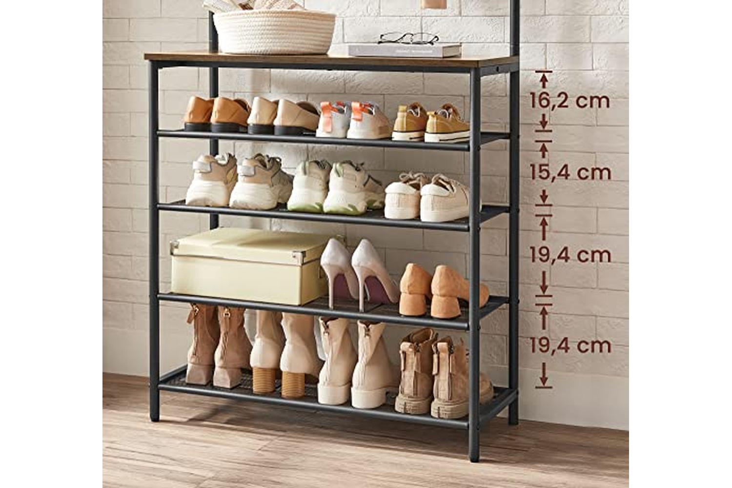 Vasagle HSR408B01 Coat Stand with Shoe Rack-4