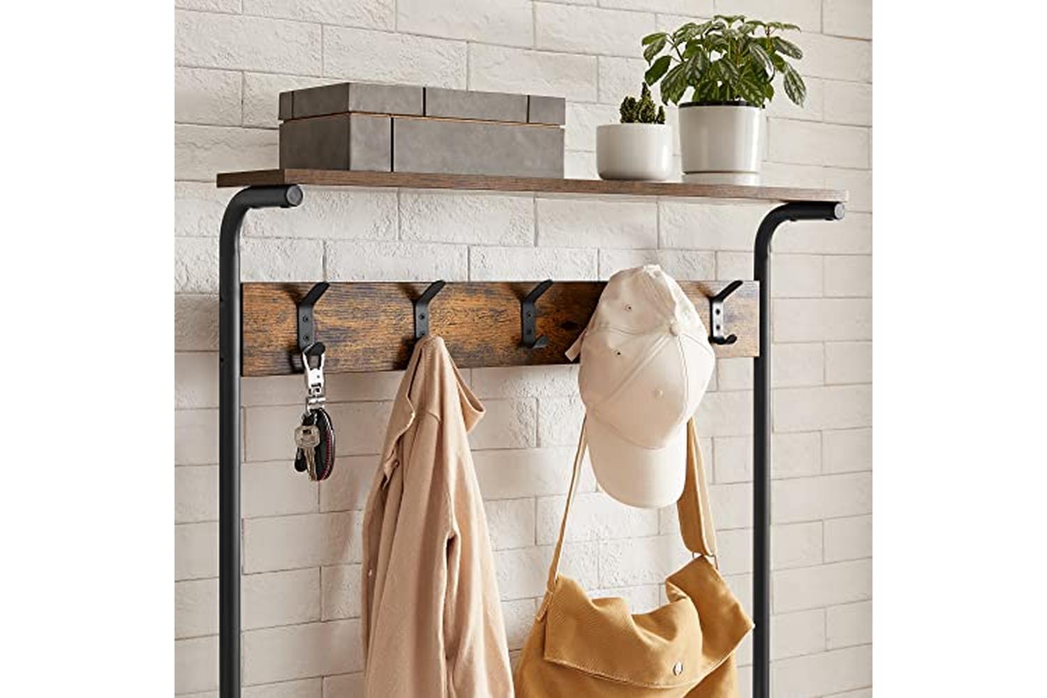 Vasagle HSR408B01 Coat Stand with Shoe Rack-5