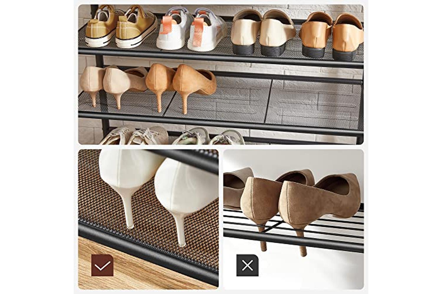 Vasagle HSR408B01 Coat Stand with Shoe Rack-7