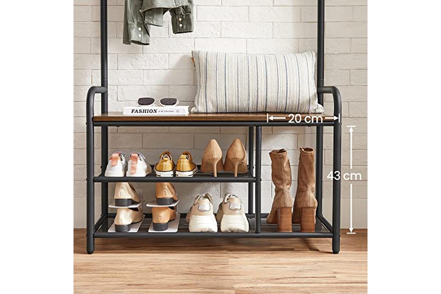 Vasagle HSR409B01 Coat Stand with Bench-4