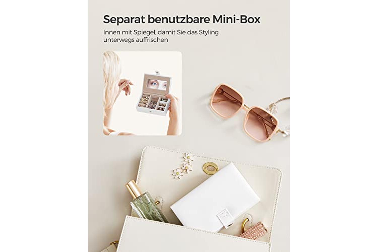 Songmics JBC121W Imitation Leather Jewelry Box | White-4
