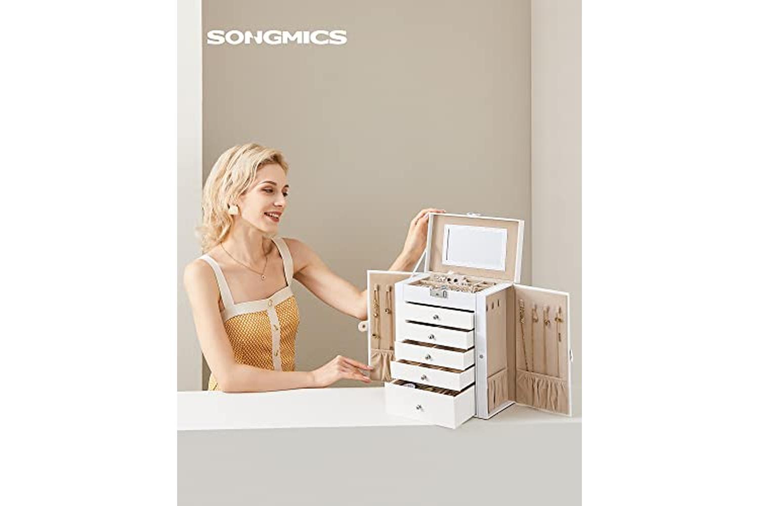 Songmics JBC152W01 Jewelry Box with 6 Level-2