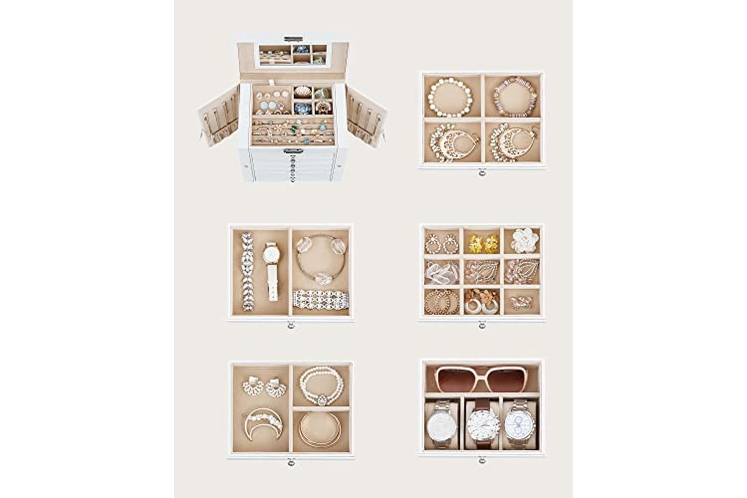 Songmics JBC152W01 Jewelry Box with 6 Level-3