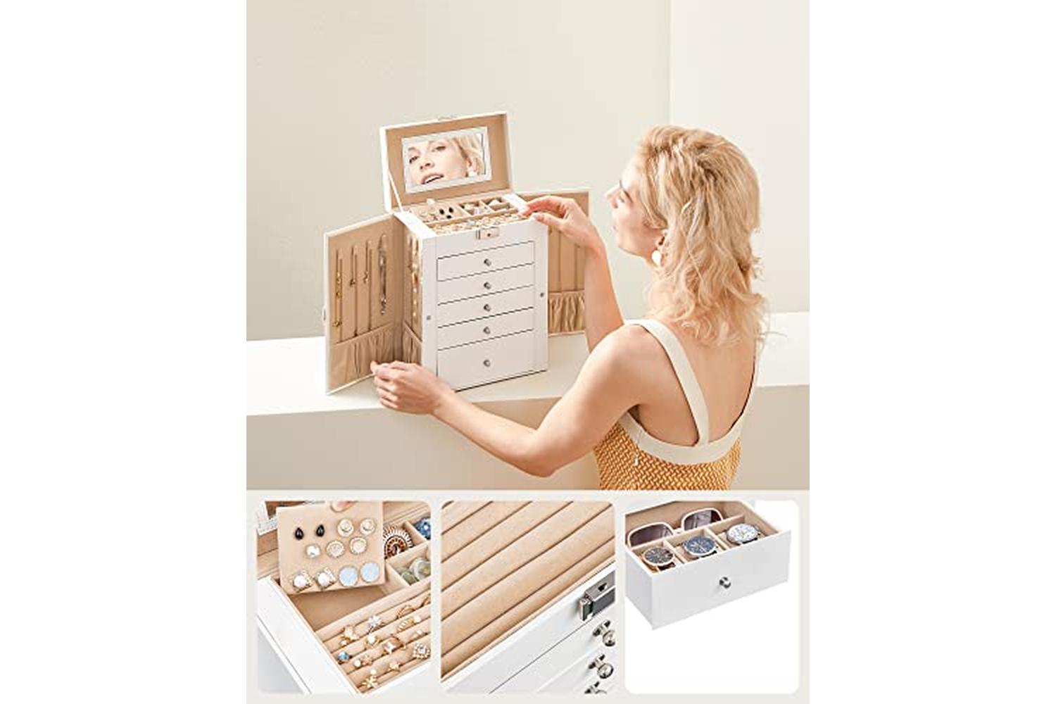 Songmics JBC152W01 Jewelry Box with 6 Level-5