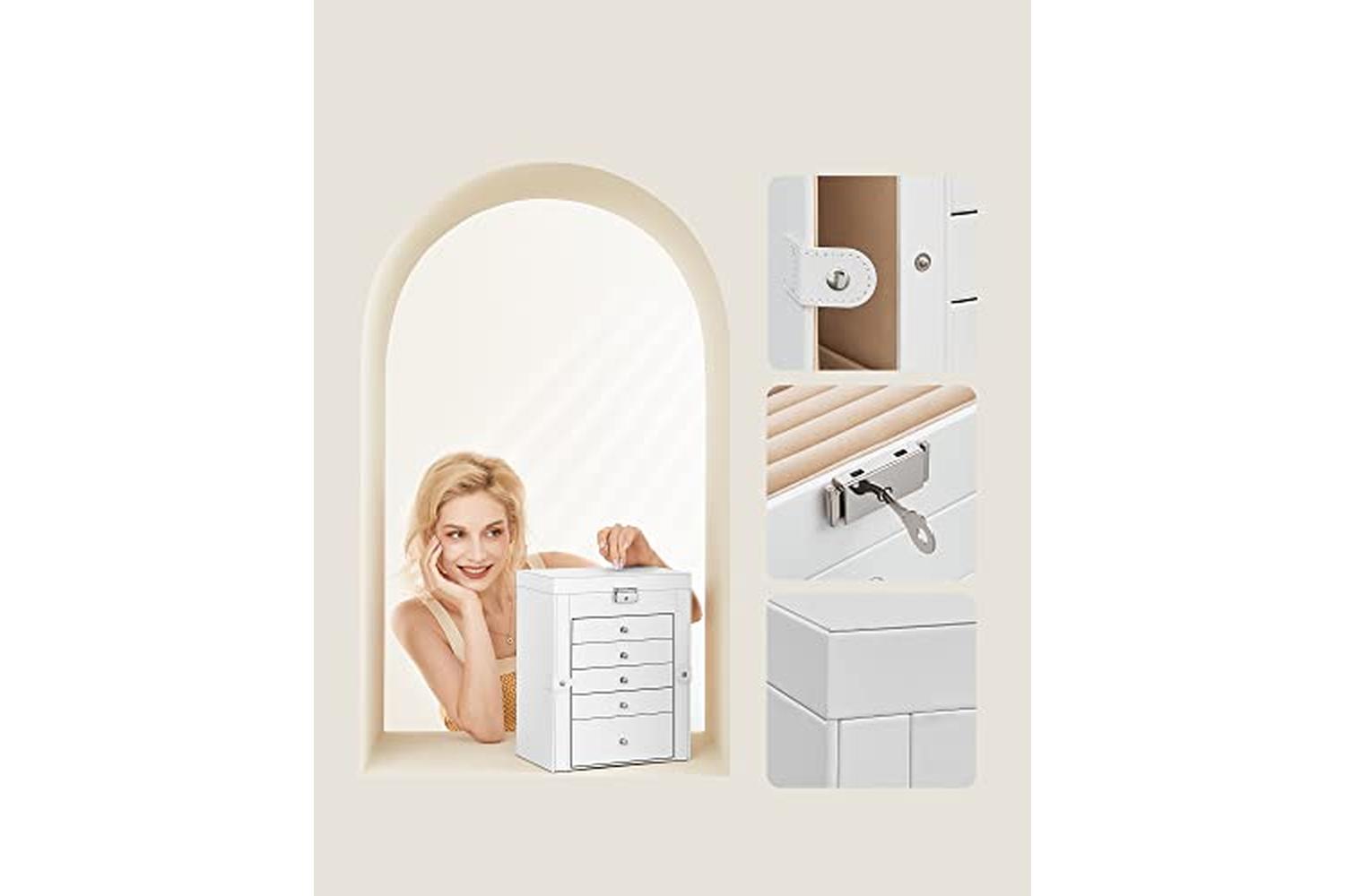 Songmics JBC152W01 Jewelry Box with 6 Level-6