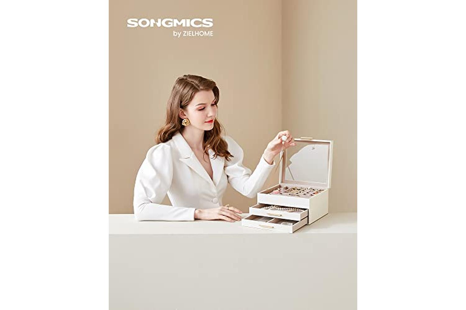 Songmics JBC239WT Jewelry Box with 3 Level-2