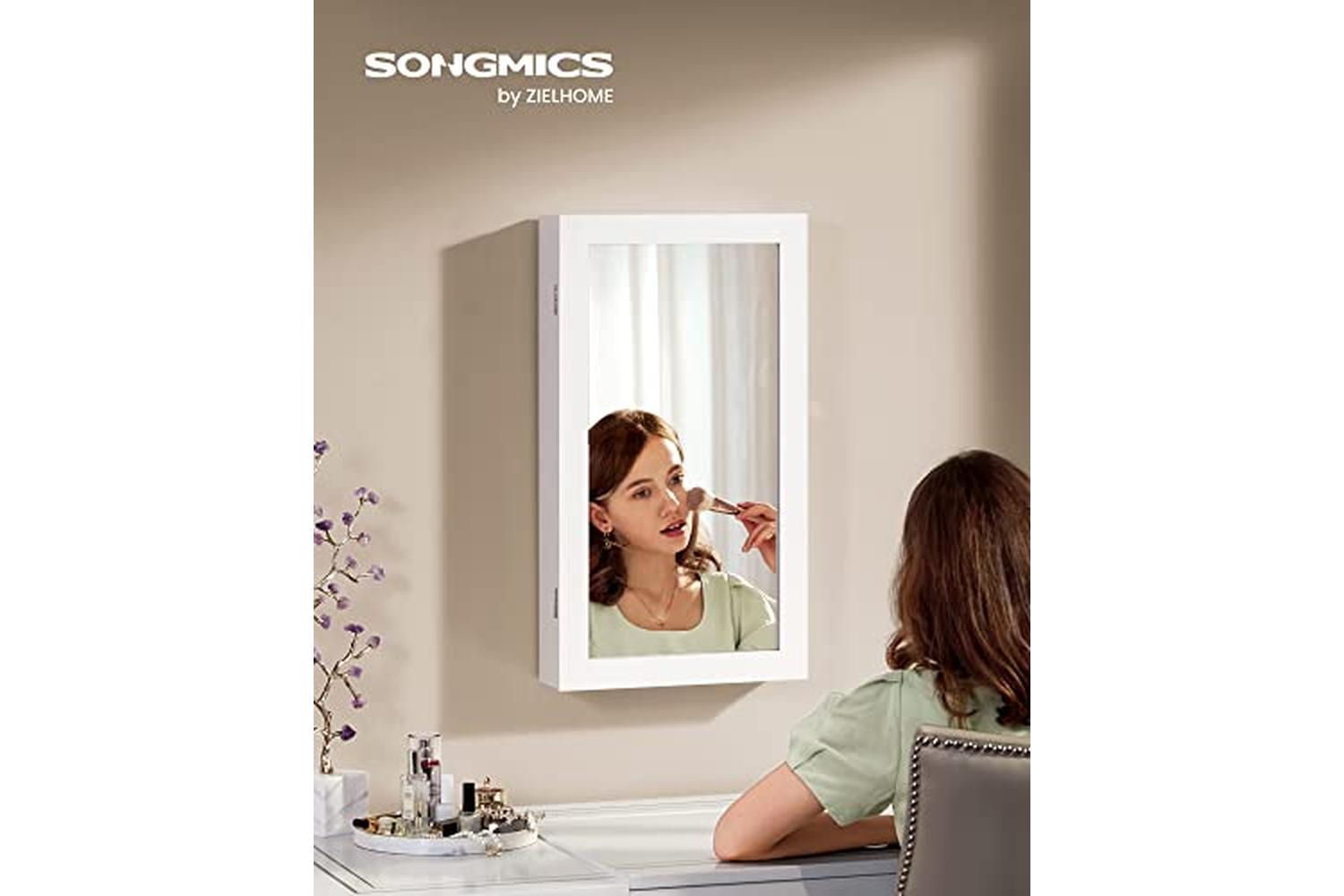 Songmics JBC51W Stylish Hanging Jewelry Cabinet-2