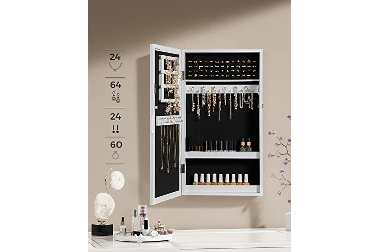 Songmics JBC51W Stylish Hanging Jewelry Cabinet-3