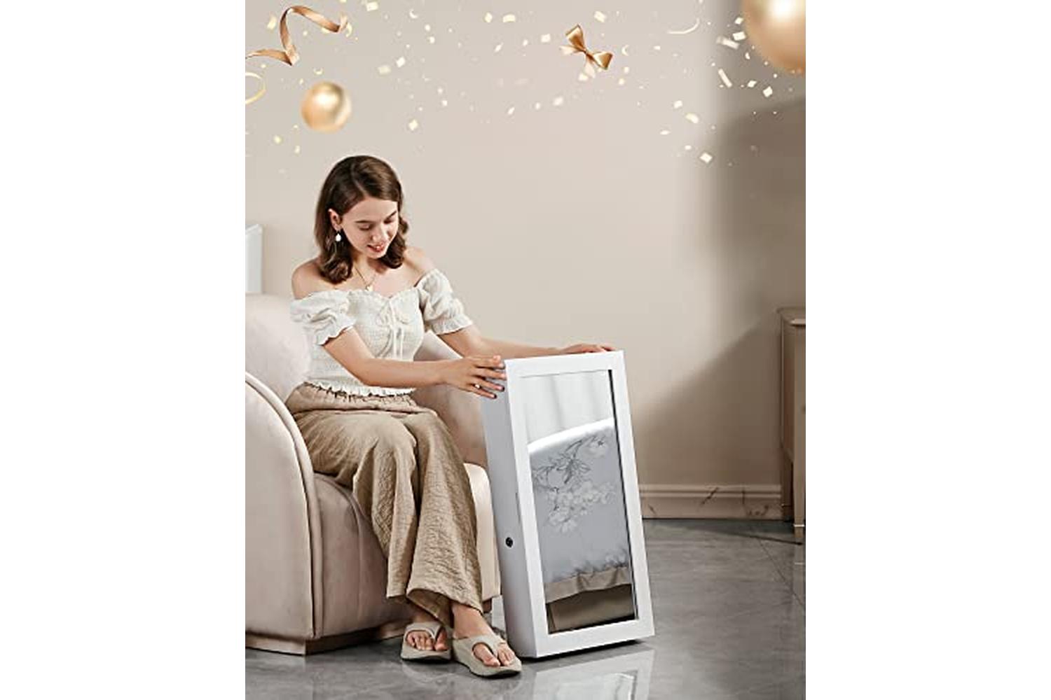 Songmics JBC51W Stylish Hanging Jewelry Cabinet-6