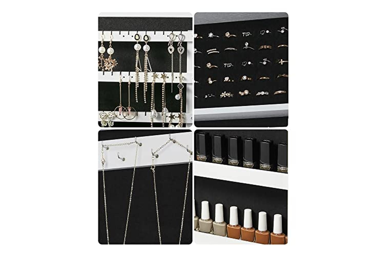Songmics JBC51W Stylish Hanging Jewelry Cabinet-7