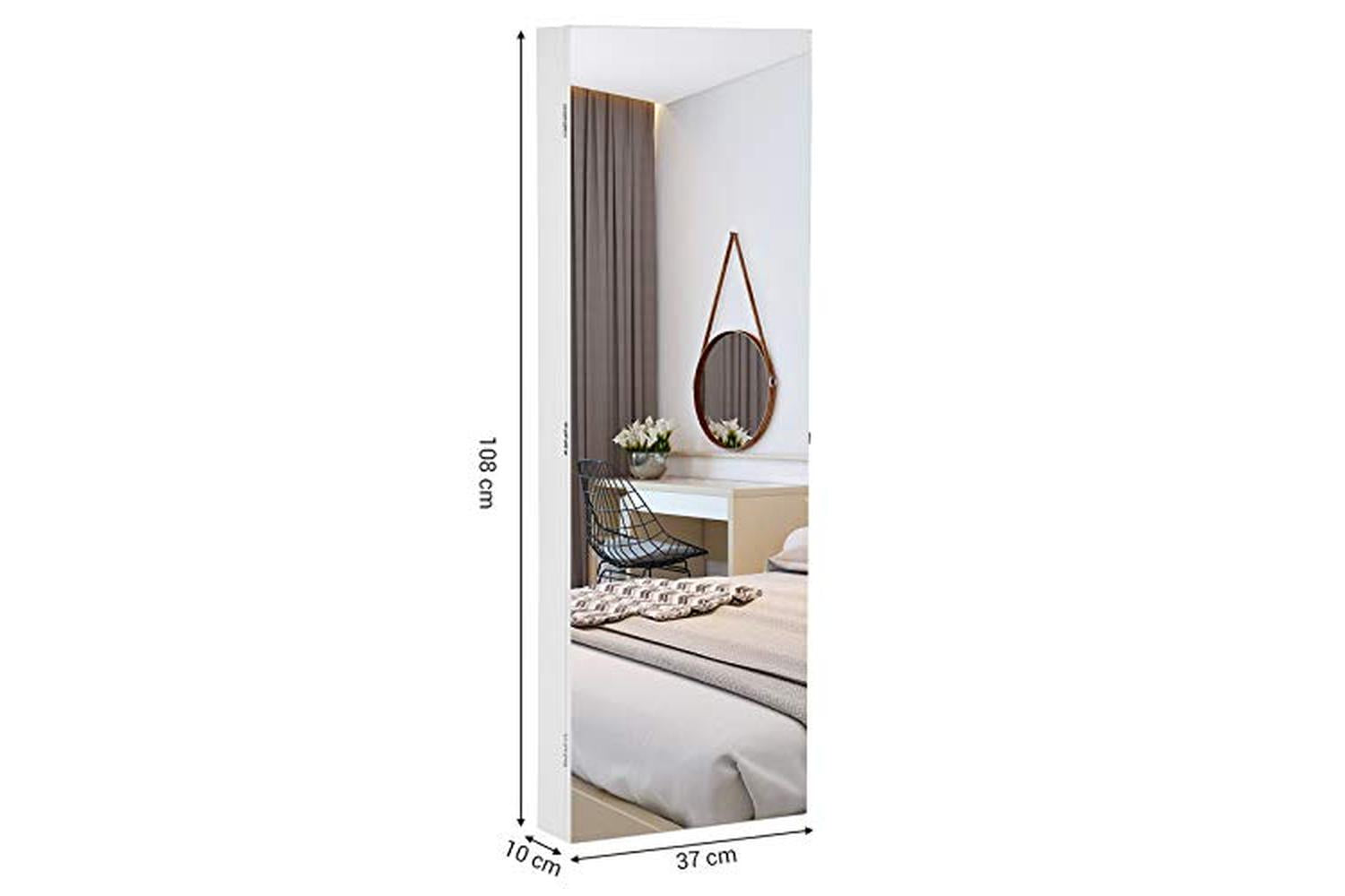 Songmics JBC63WV1 Jewelery Cabinet with Frameless Mirrored Door-4