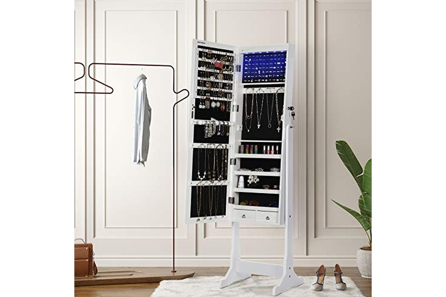 Songmics JBC94W Fantastic Jewelry Cabinet with LED-3