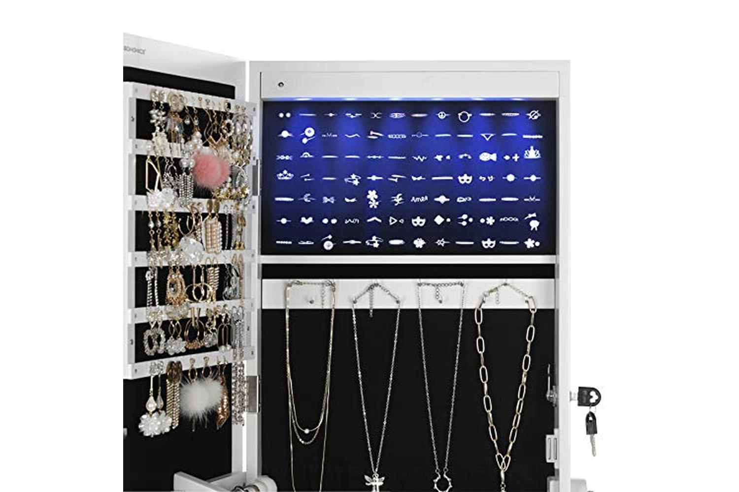 Songmics JBC94W Fantastic Jewelry Cabinet with LED-4
