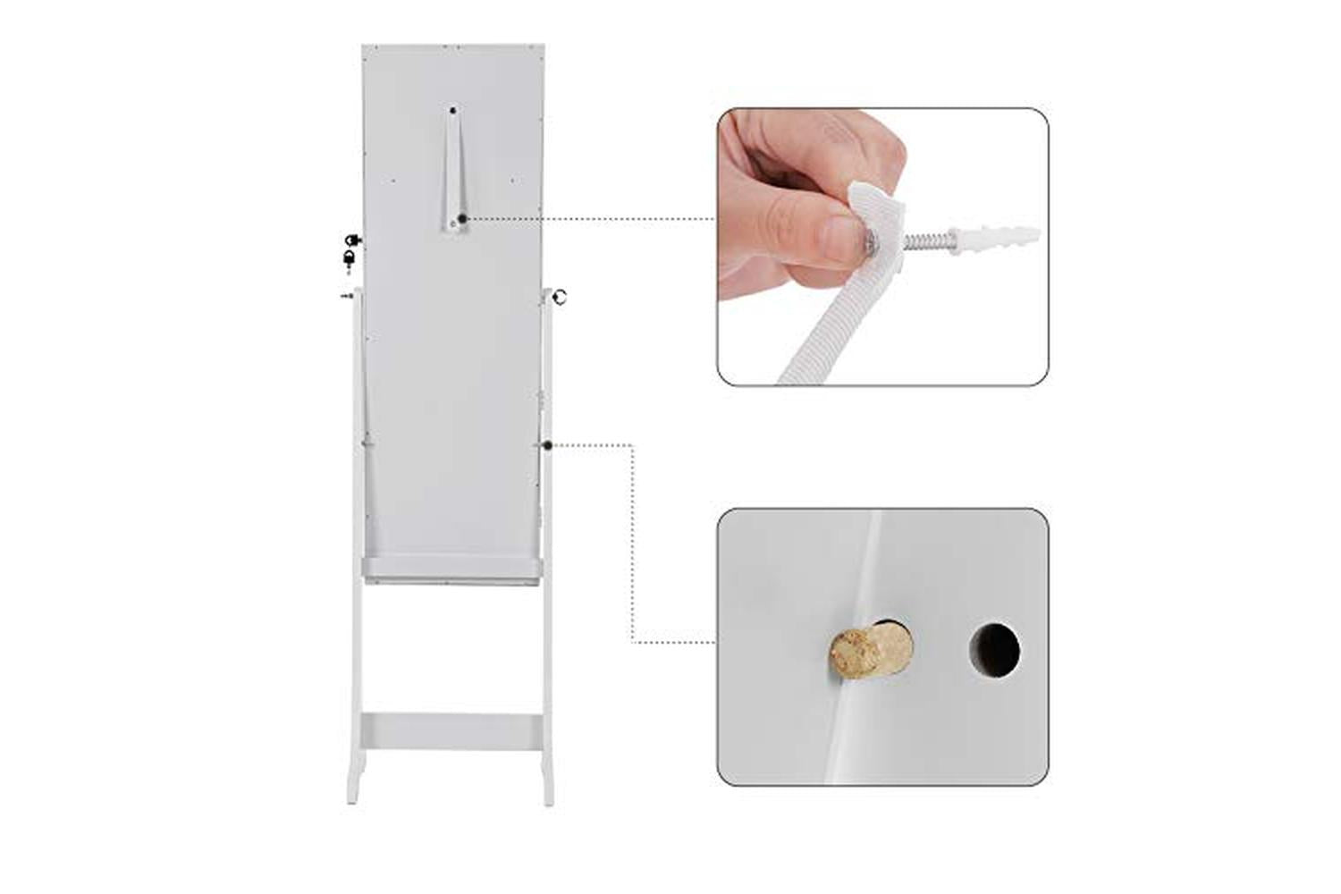 Songmics JBC94W Fantastic Jewelry Cabinet with LED-5