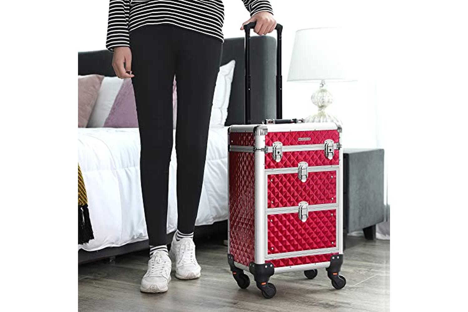 Songmics JHZ08RD Cosmetic Trolley 2 Drawers | Bright Red-2