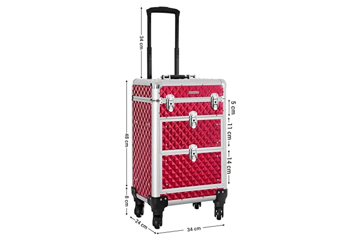 Songmics JHZ08RD Cosmetic Trolley 2 Drawers | Bright Red-6
