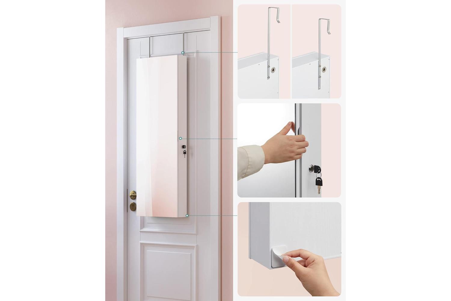 Songmics JJC013W01 Jewelry Cabinet with Mirror-4