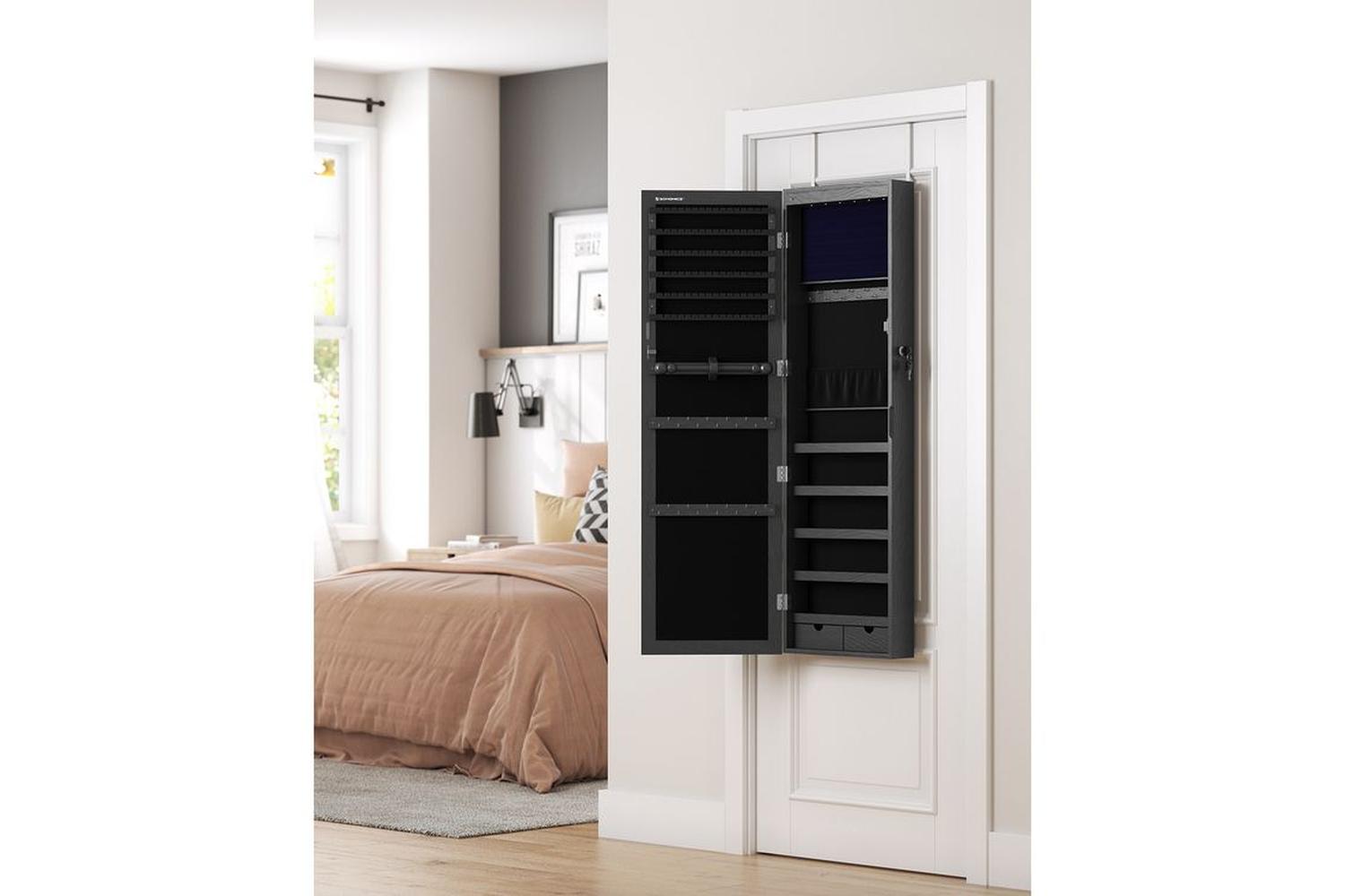 Songmics JJC093B01 Hanging Jewelry Cabinet with Mirror-3