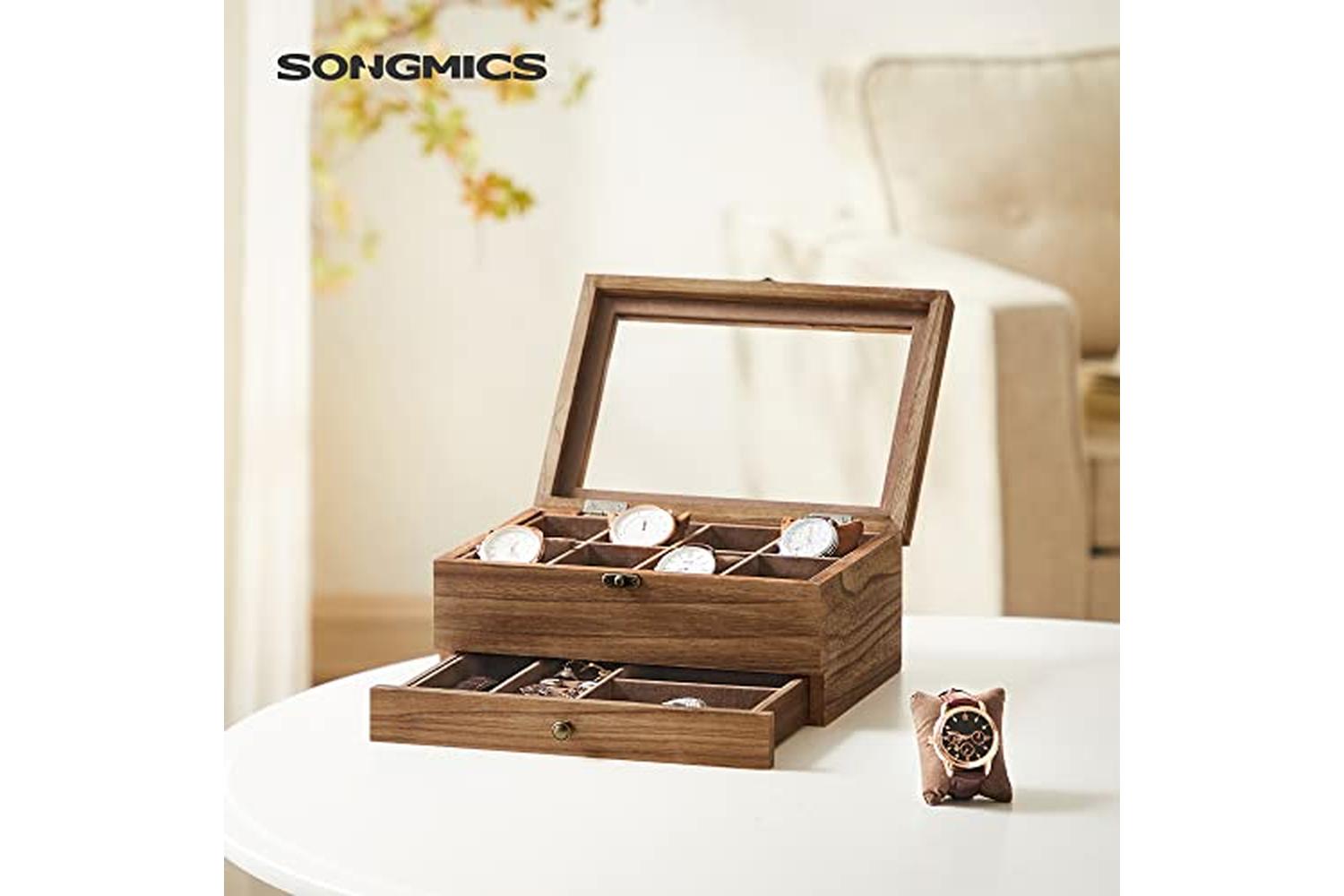 Songmics JOW008K01 Watch Box with 8 Compartments-2