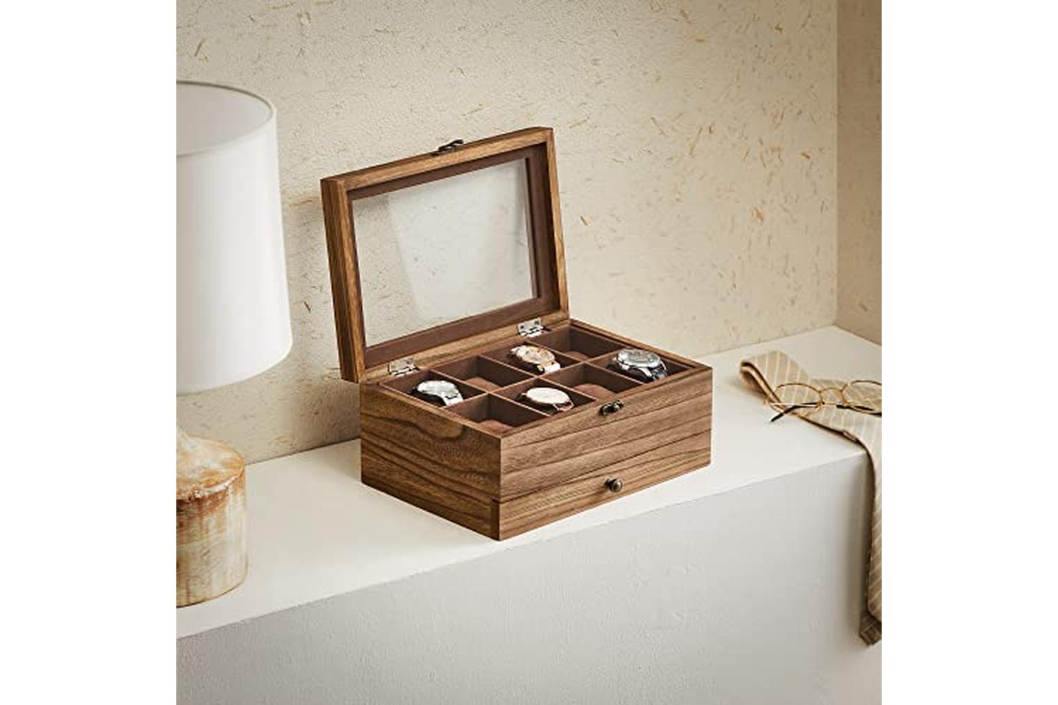 Songmics JOW008K01 Watch Box with 8 Compartments-3