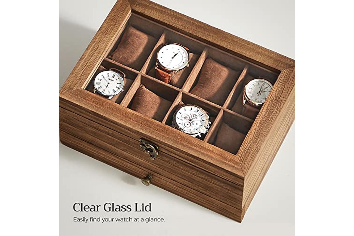 Songmics JOW008K01 Watch Box with 8 Compartments-4