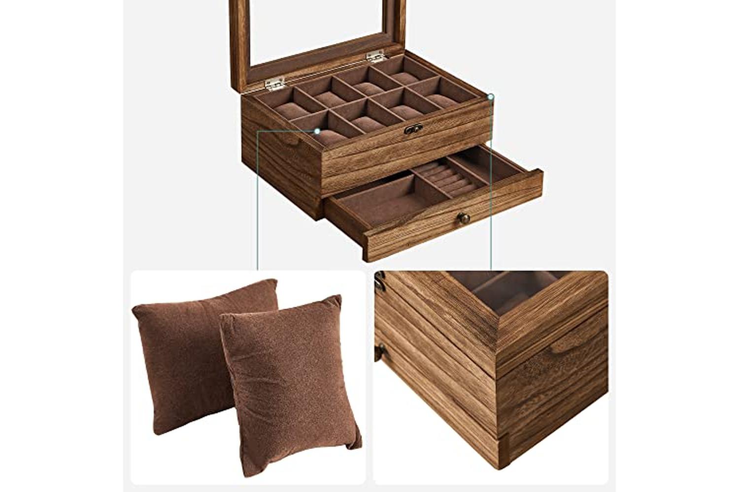 Songmics JOW008K01 Watch Box with 8 Compartments-7