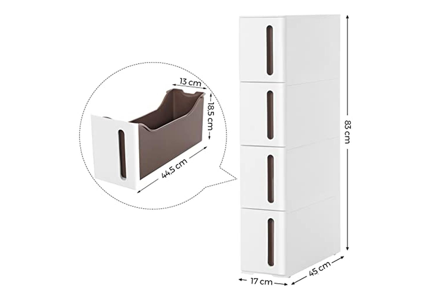 Songmics KFR08WT Niche Shelf with 4 Drawers-5